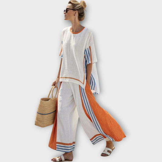 Anila - Stylish Two-Piece Set with Striped Pattern
