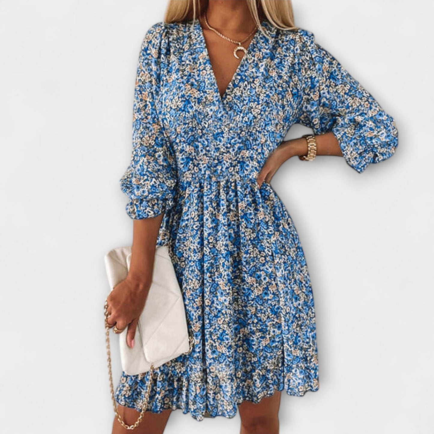 Women's Floral Puff Sleeve Dress