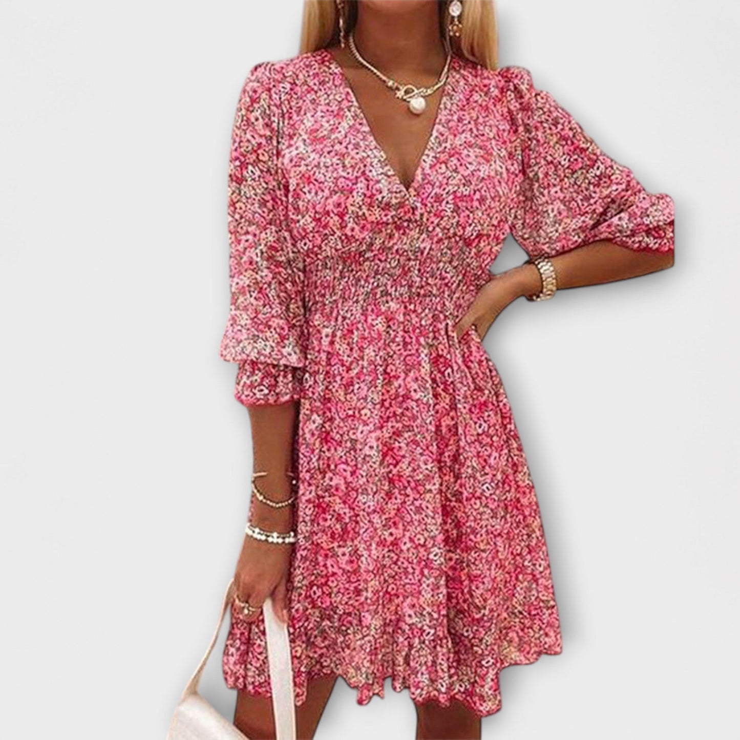 Women's Floral Puff Sleeve Dress
