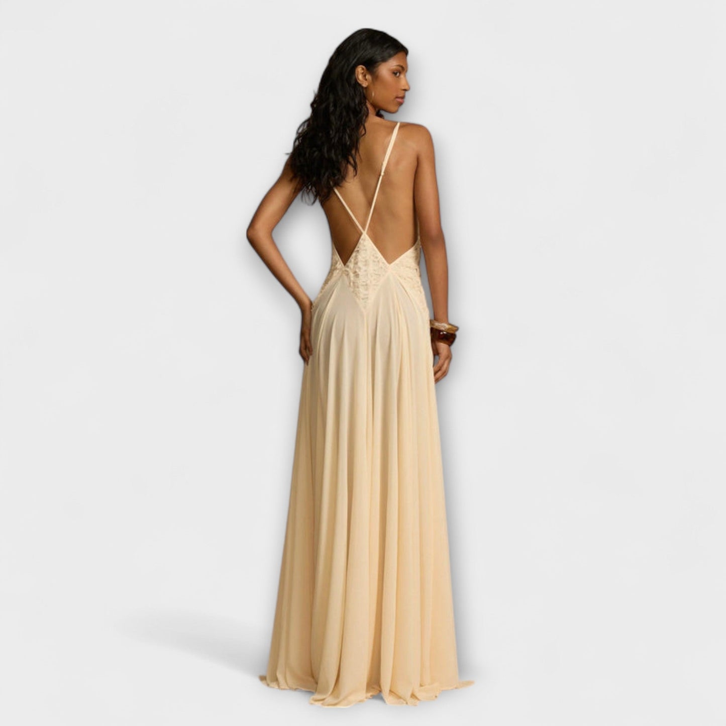 Lavinia - Maxi Dress with a Deep V-Neck