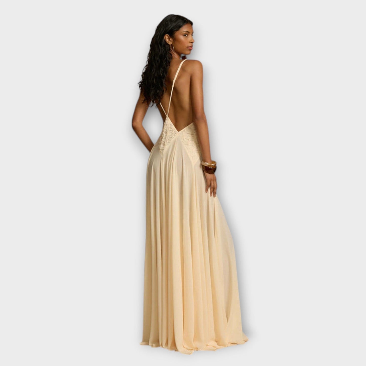 Lavinia - Maxi Dress with a Deep V-Neck