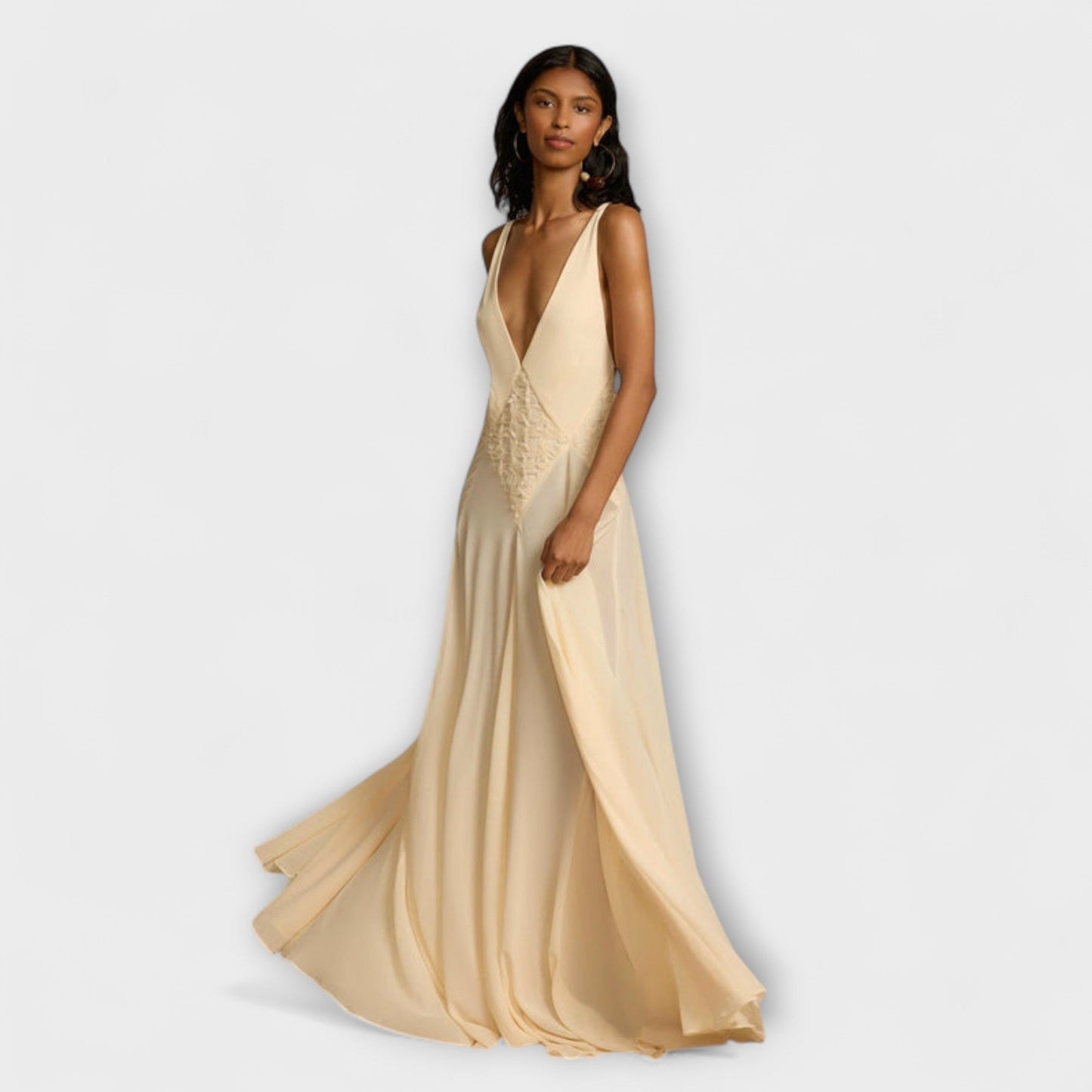 Lavinia - Maxi Dress with a Deep V-Neck