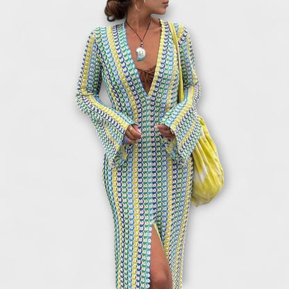 Elina – Maxi Dress with V-Neck and Vacation Vibes