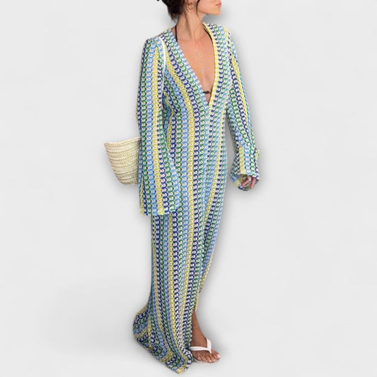 Elina – Maxi Dress with V-Neck and Vacation Vibes