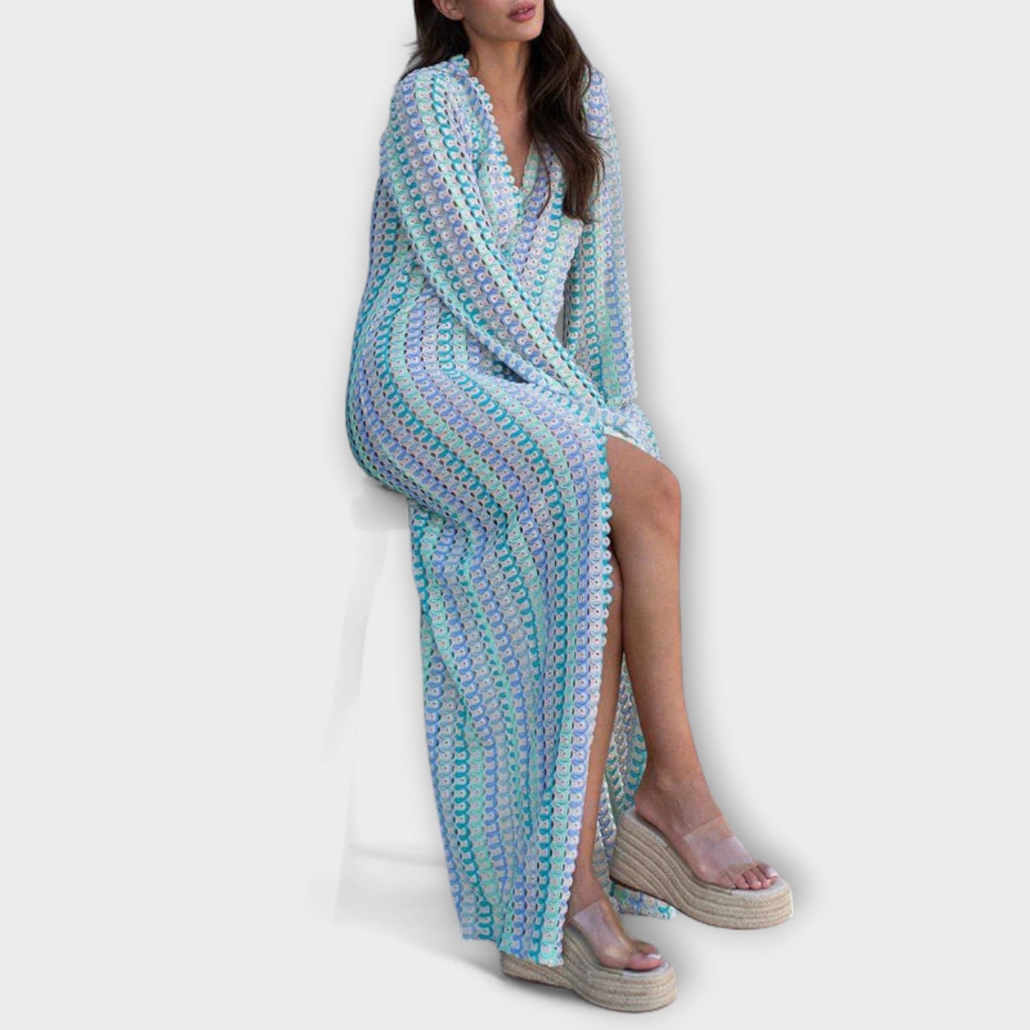 Elina – Maxi Dress with V-Neck and Vacation Vibes