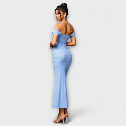 Ione - Off-the-Shoulder Ruffled Bodycon Dress