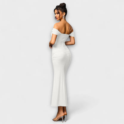 Ione - Off-the-Shoulder Ruffled Bodycon Dress