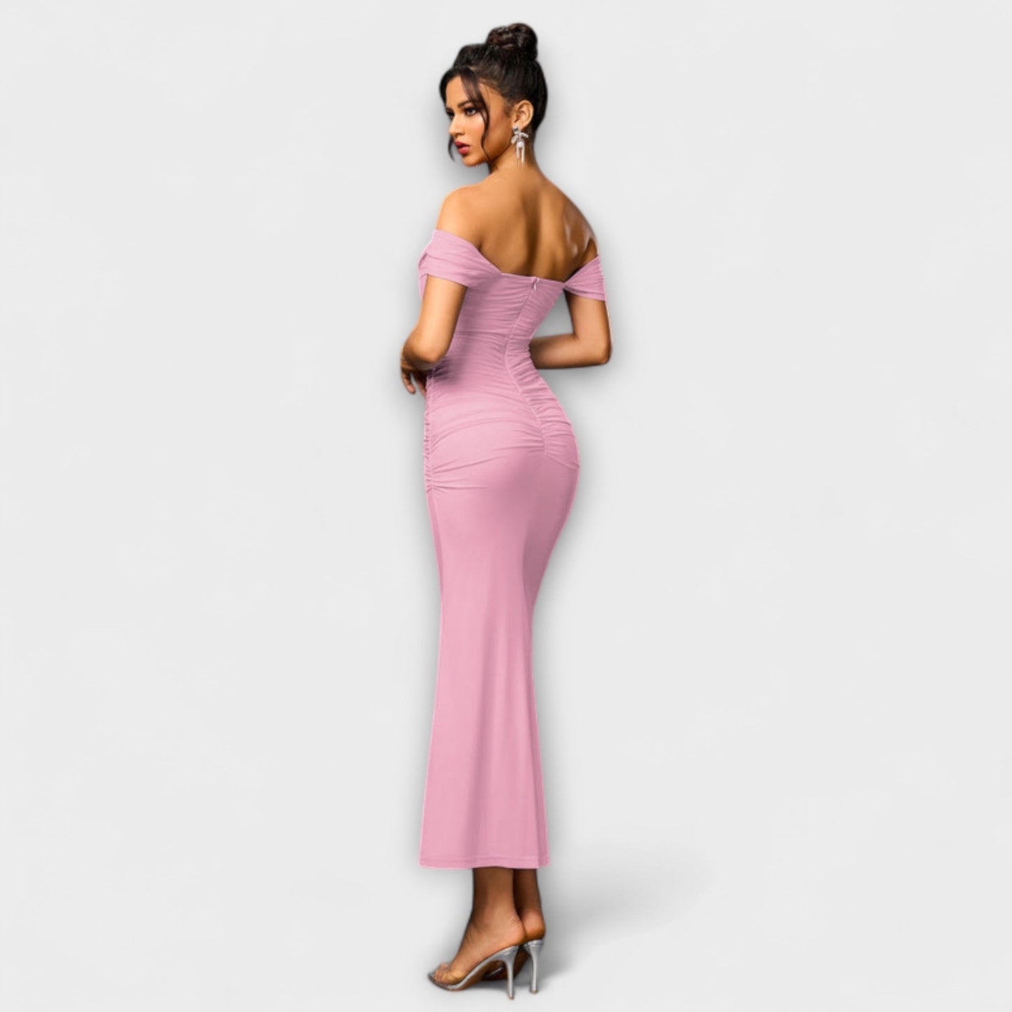 Ione - Off-the-Shoulder Ruffled Bodycon Dress