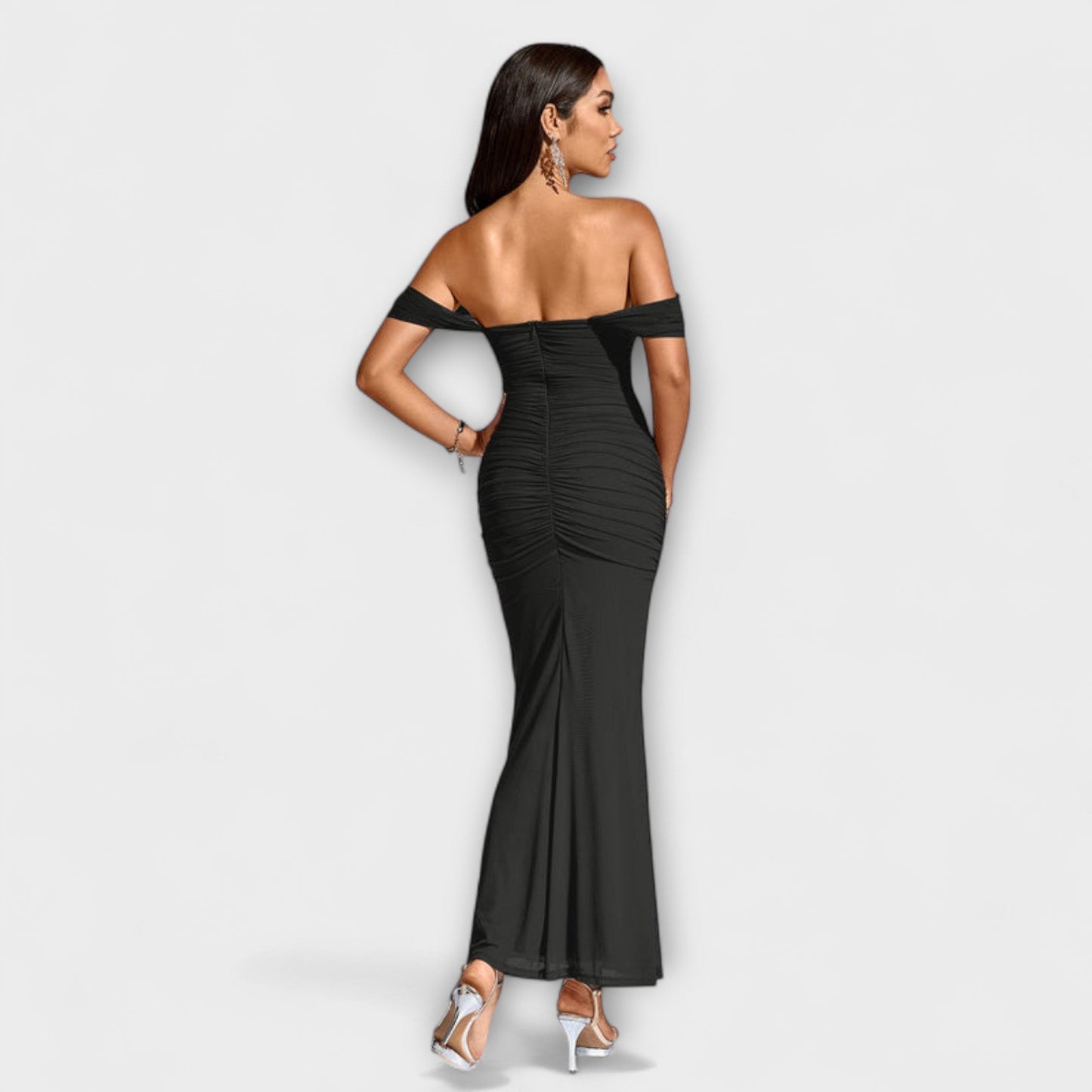 Ione - Off-the-Shoulder Ruffled Bodycon Dress