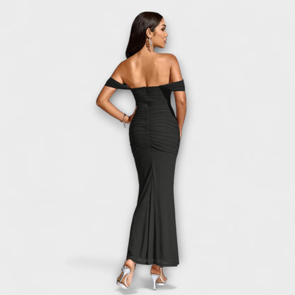 Ione - Off-the-Shoulder Ruffled Bodycon Dress