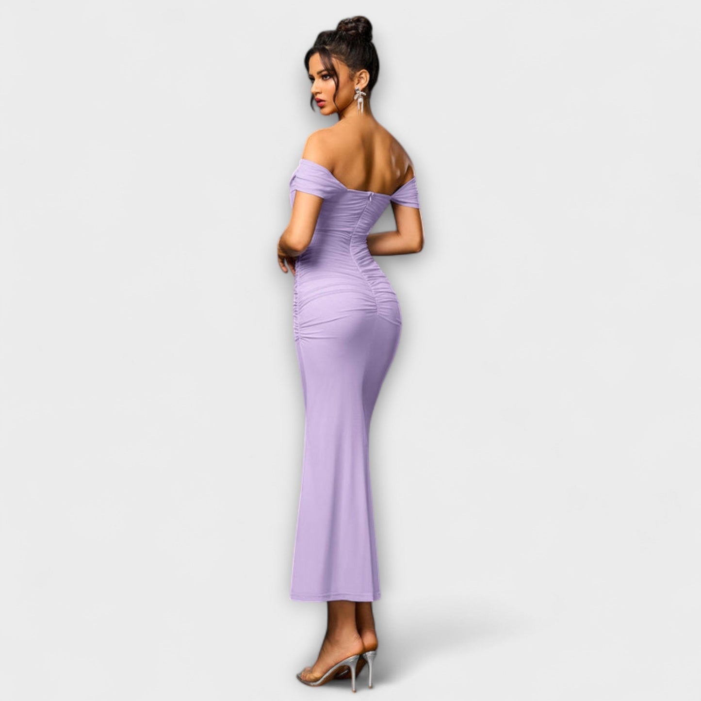 Ione - Off-the-Shoulder Ruffled Bodycon Dress