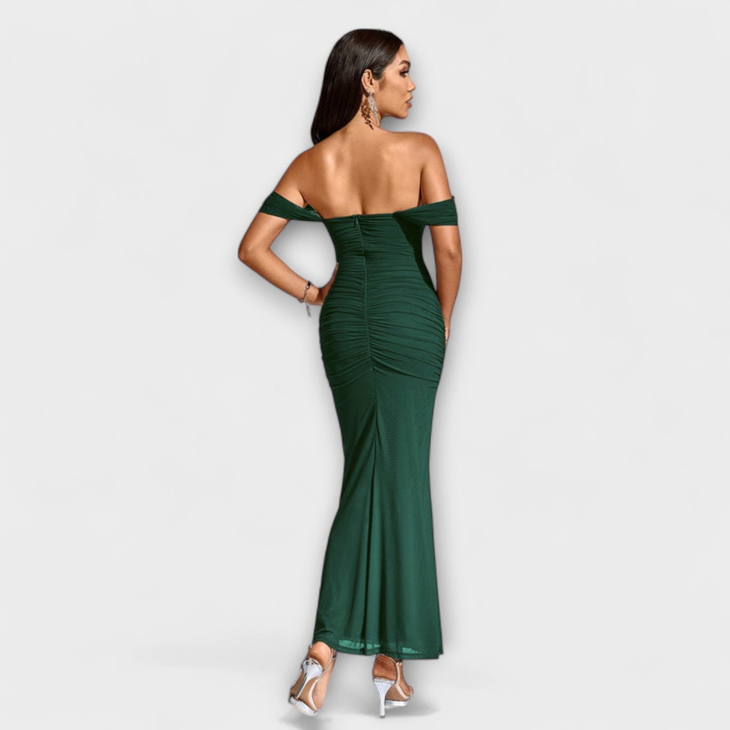 Ione - Off-the-Shoulder Ruffled Bodycon Dress