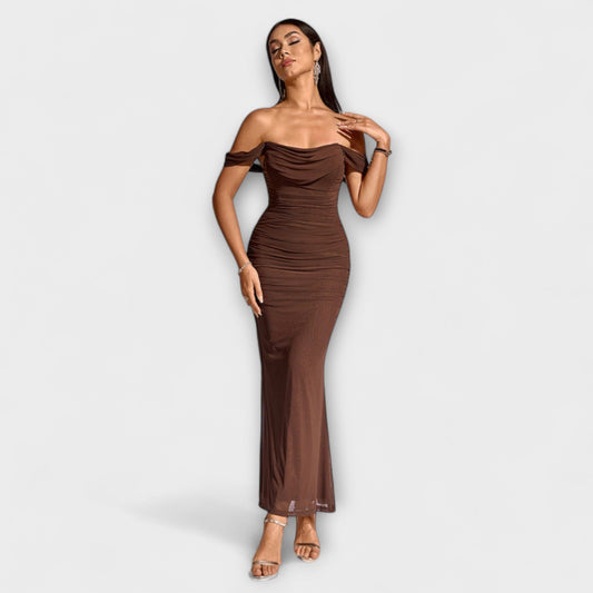Ione - Off-the-Shoulder Ruffled Bodycon Dress