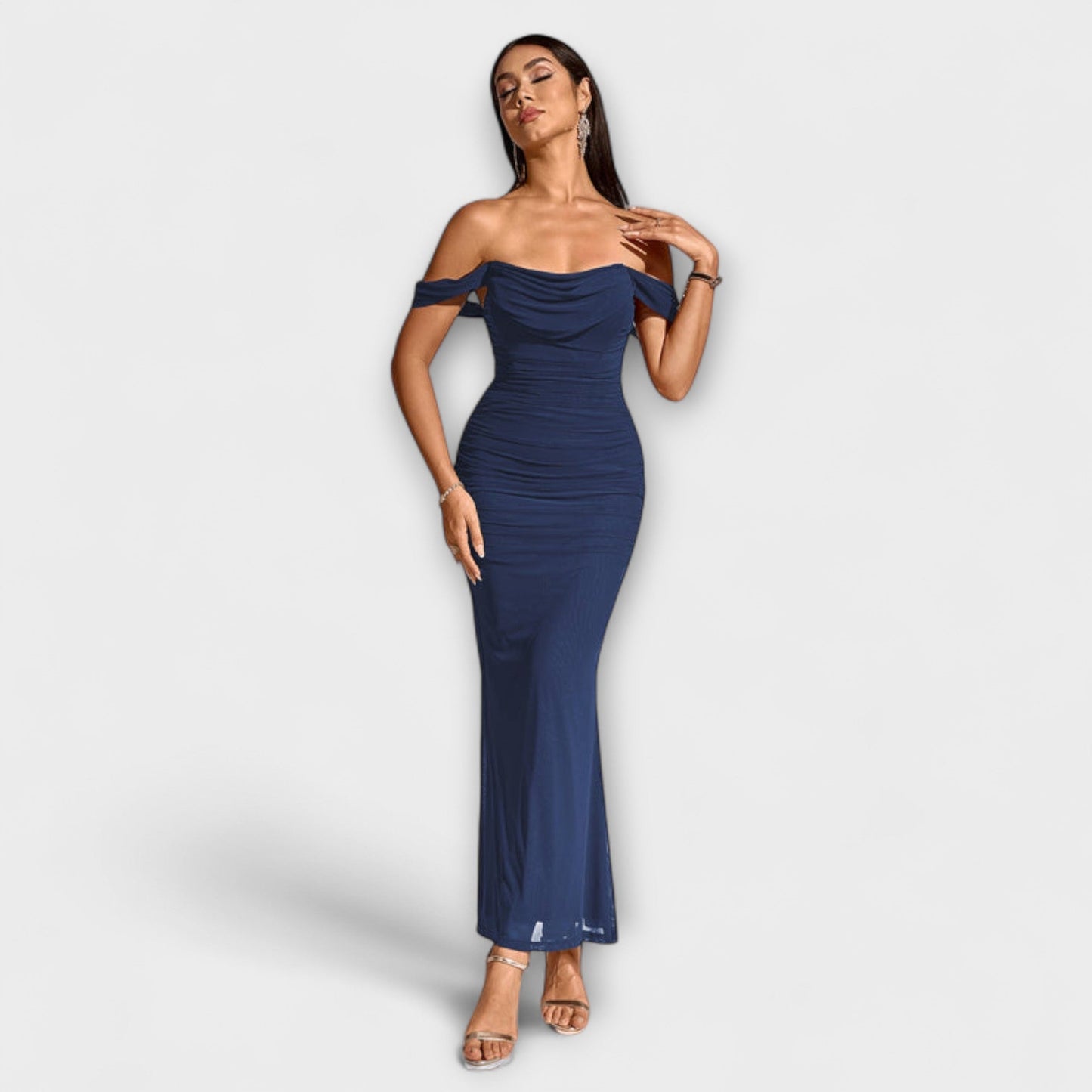 Ione - Off-the-Shoulder Ruffled Bodycon Dress