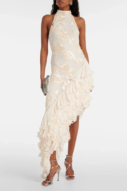 Karen - Floral Appliqué Maxi Dress