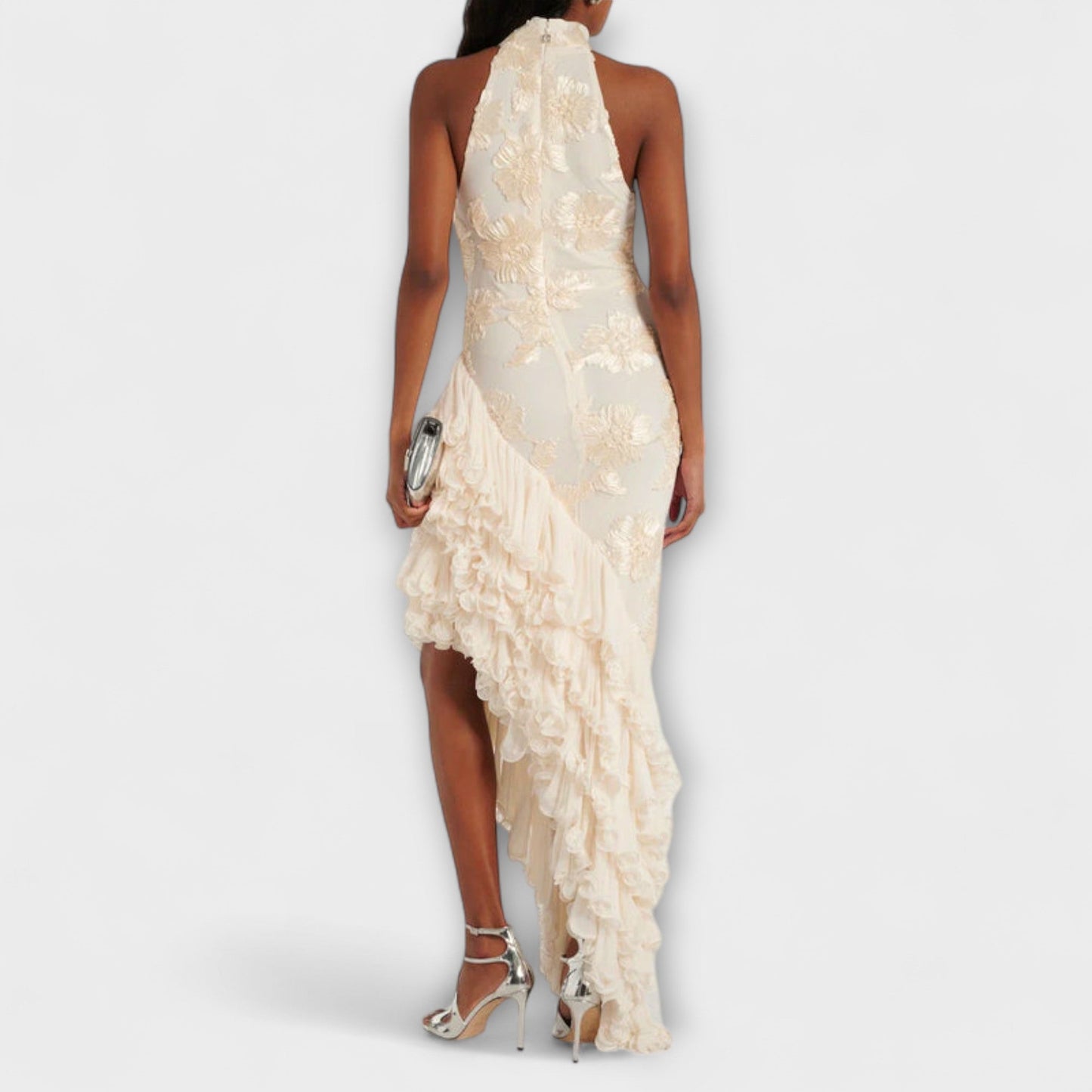 Karen - Floral Appliqué Maxi Dress
