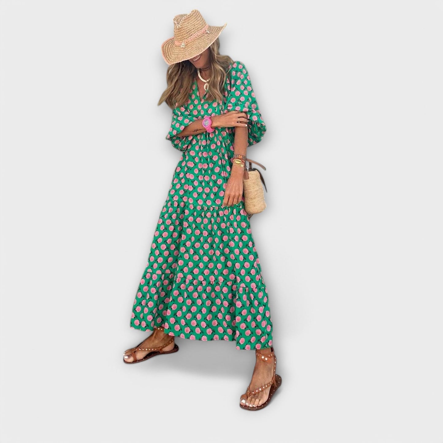 Chic Geometric Maxi Dress