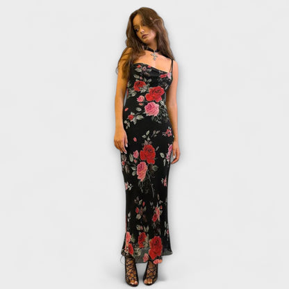 Floral Print Spaghetti Strap Bodycon Dress