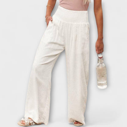 Thearya - Casual Wide-Leg Linen Pants