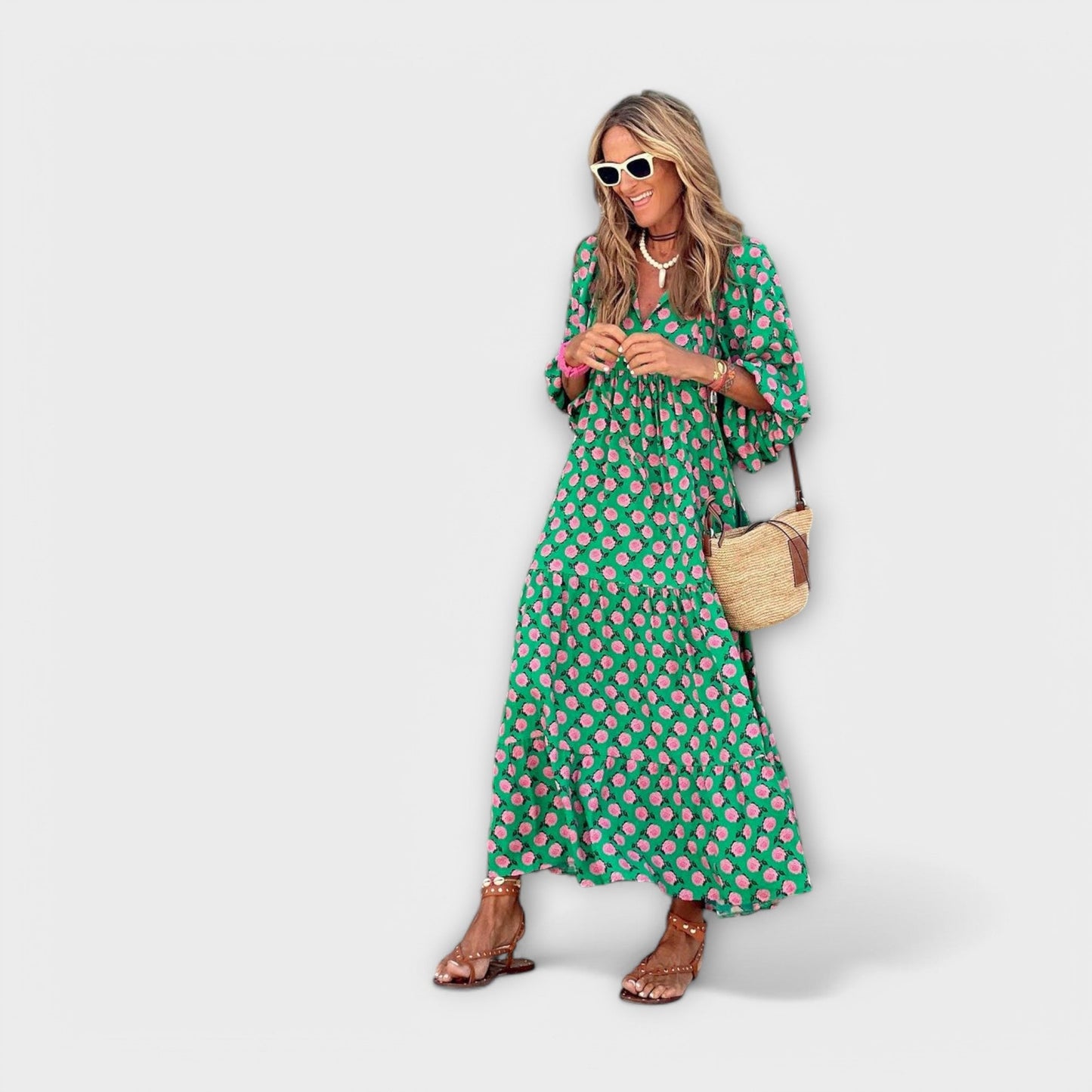Chic Geometric Maxi Dress