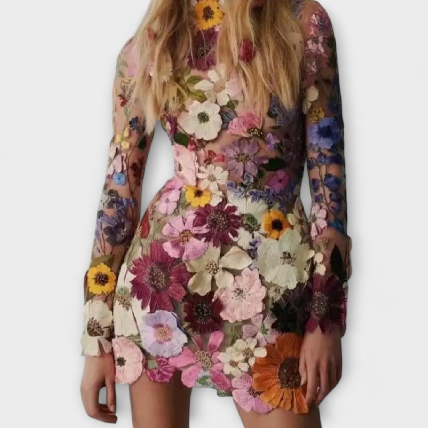 Dolores - Dress with 3D Floral Design