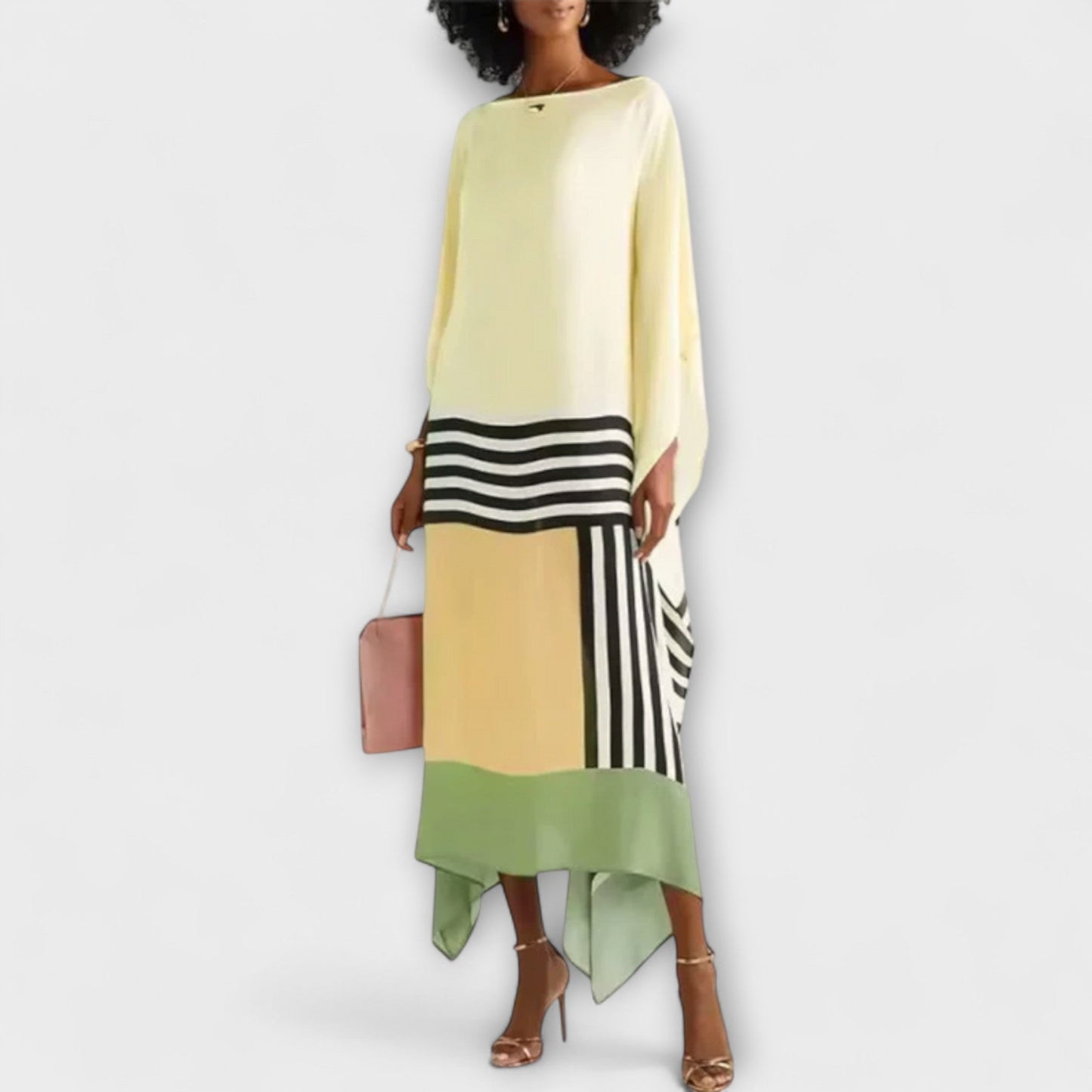 Elenora - Geometric Kaftan with Locker Cut