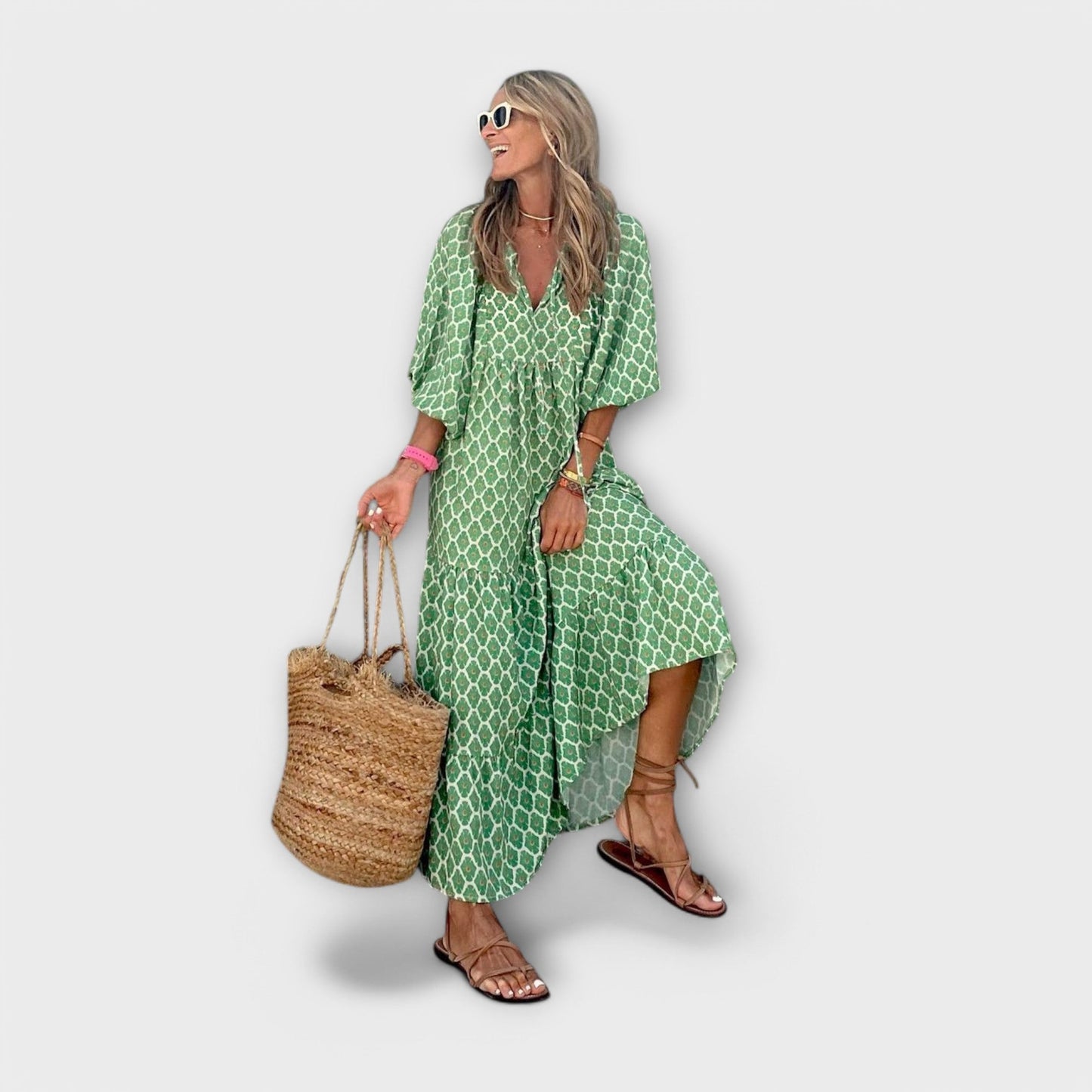 Chic Geometric Maxi Dress