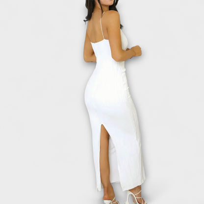 Stylish Sleeveless Ruched Maxi Dress