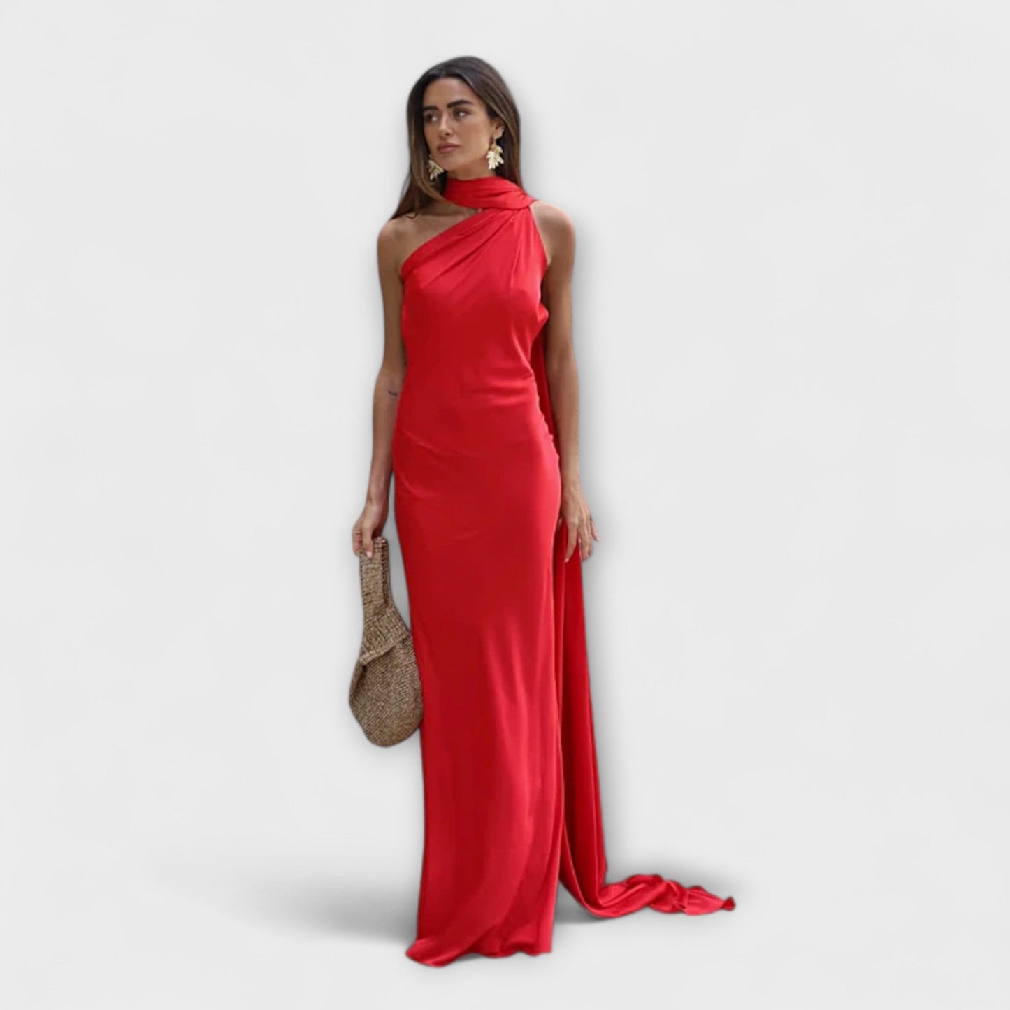 Stylish Off-Shoulder Halter Maxi Dress