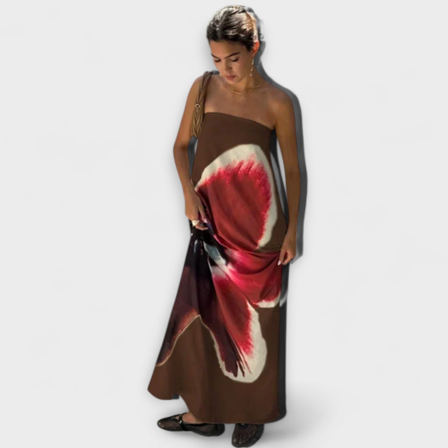 Stylish Off-Shoulder Sleeveless Maxi Dress