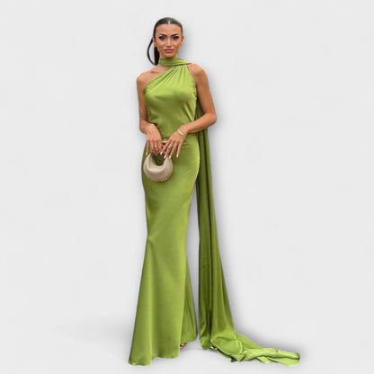 Stylish Off-Shoulder Halter Maxi Dress