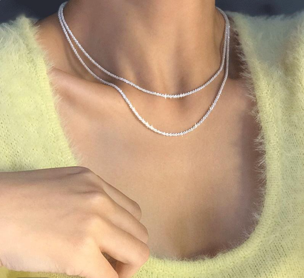 Silver Starry Light Necklace Set