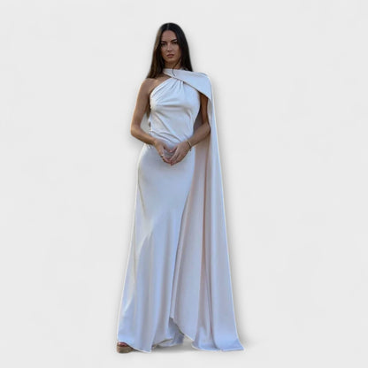 Stylish Off-Shoulder Halter Maxi Dress
