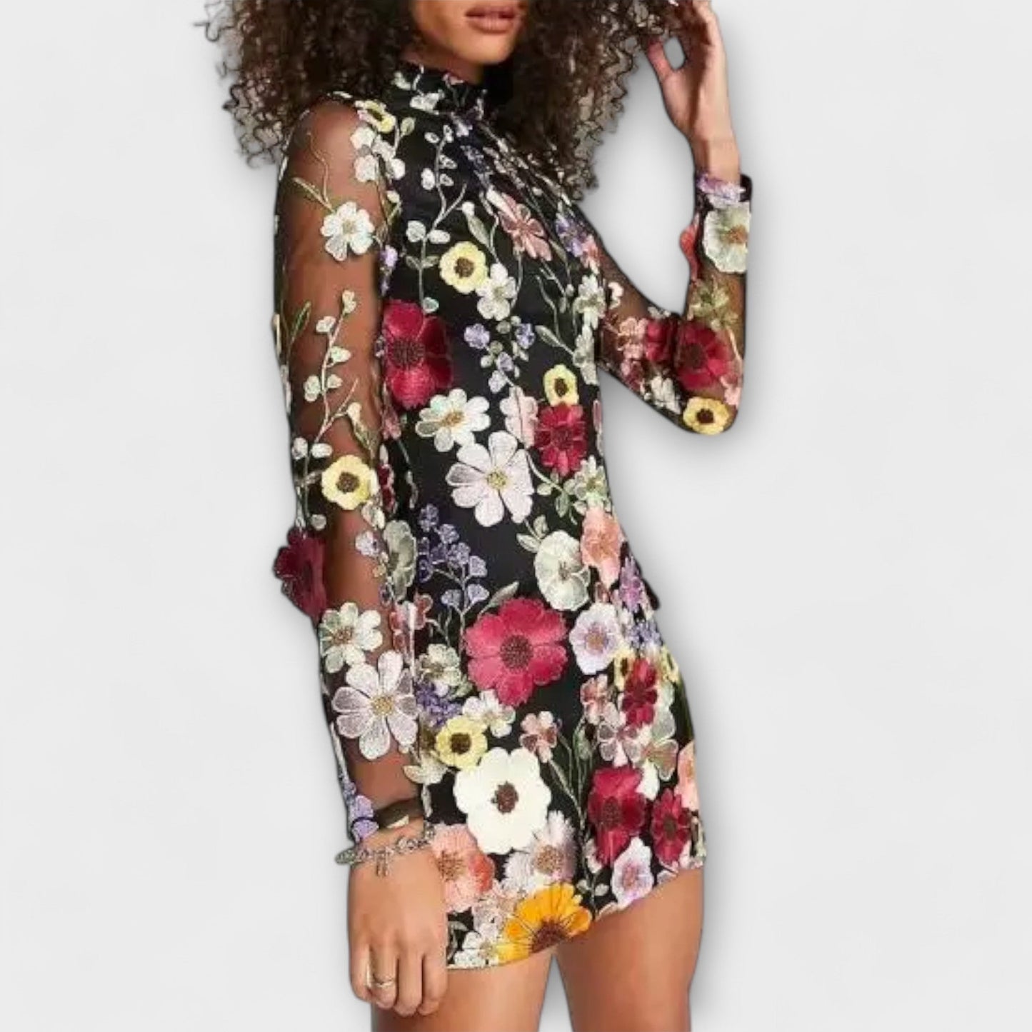 Dolores - Dress with 3D Floral Design