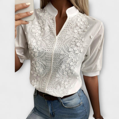 Élise - Mila Blouse with Stunning Embroidery