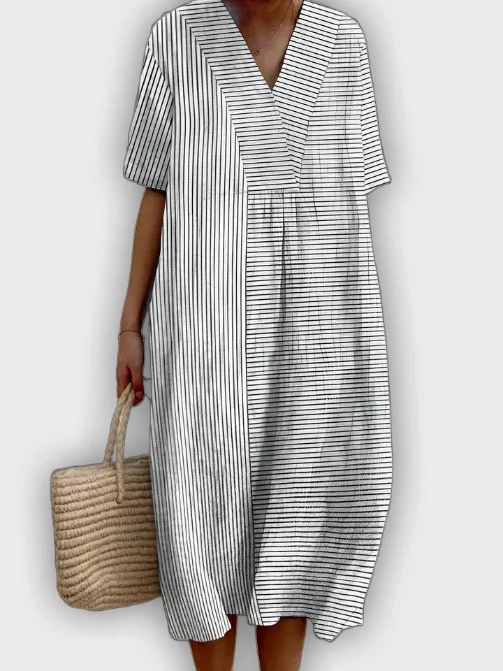 Geometric Dress with Flowing Silhouette