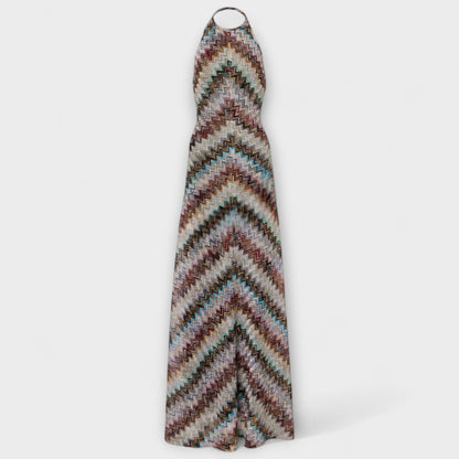 Reese - Jodie Striped Dress with Colorful Herringbone Pattern