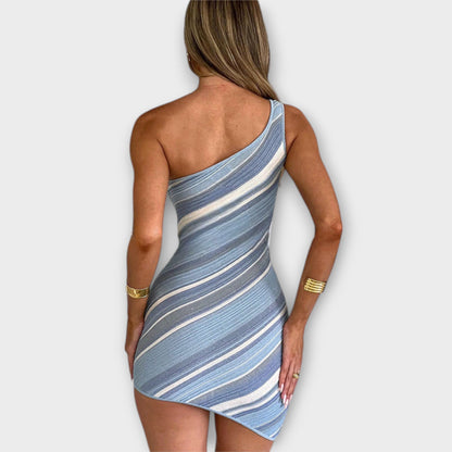 Kira - Stylish One-Shoulder Knit Mini Dress