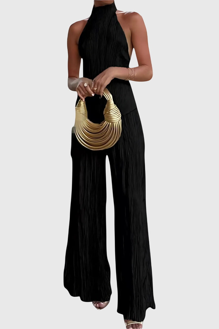 Elegant Pillarika Set with Asymmetrical Top and Flowing Pants