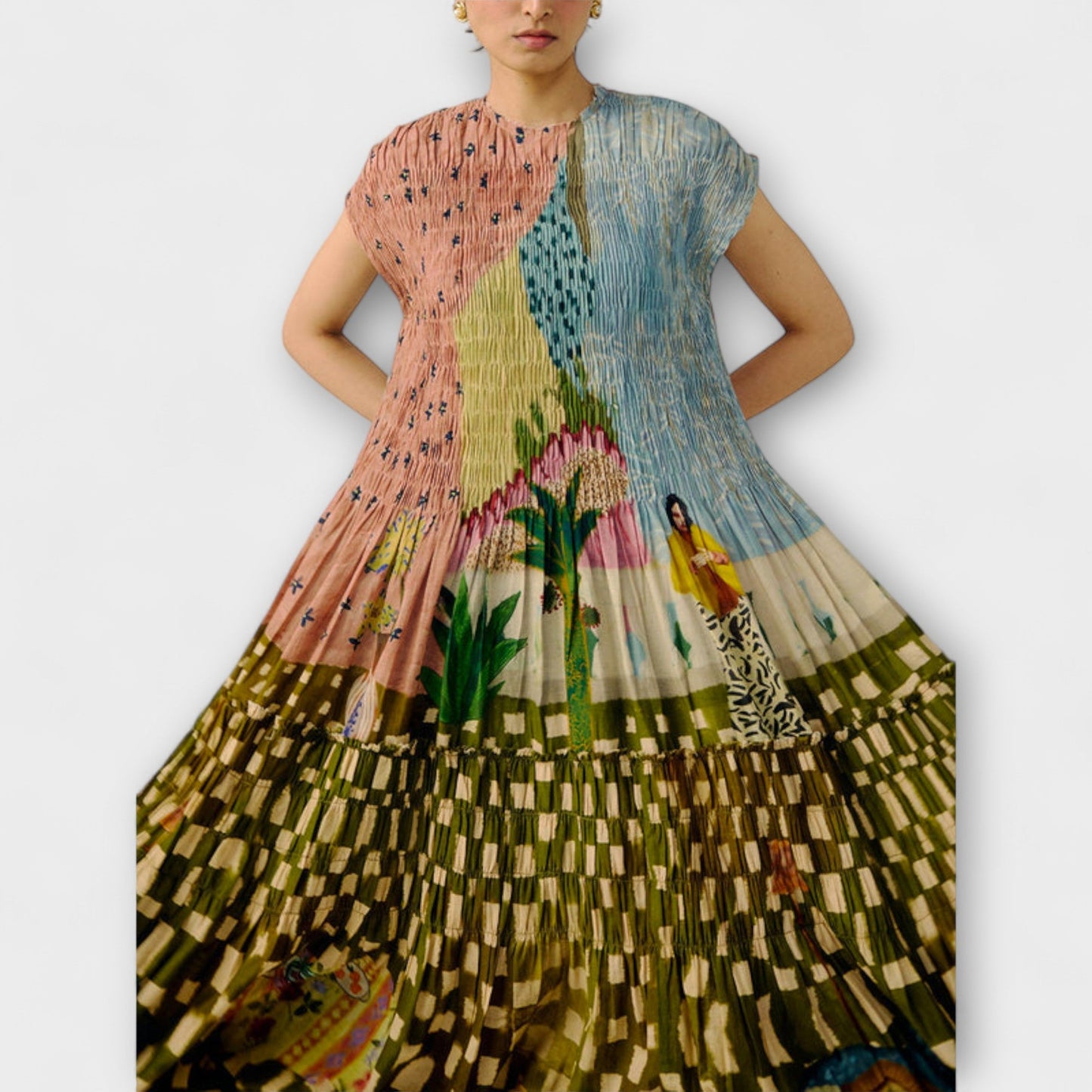 Amara - Animal Print Pleated Dress