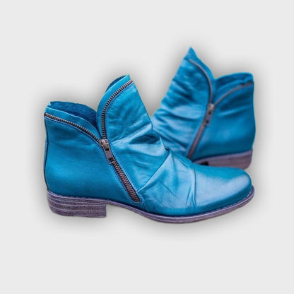 Alina – Women’s Zip-Up Ankle Boots – PU Leather