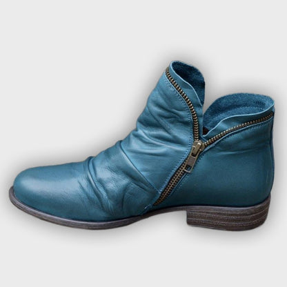 Alina – Women’s Zip-Up Ankle Boots – PU Leather