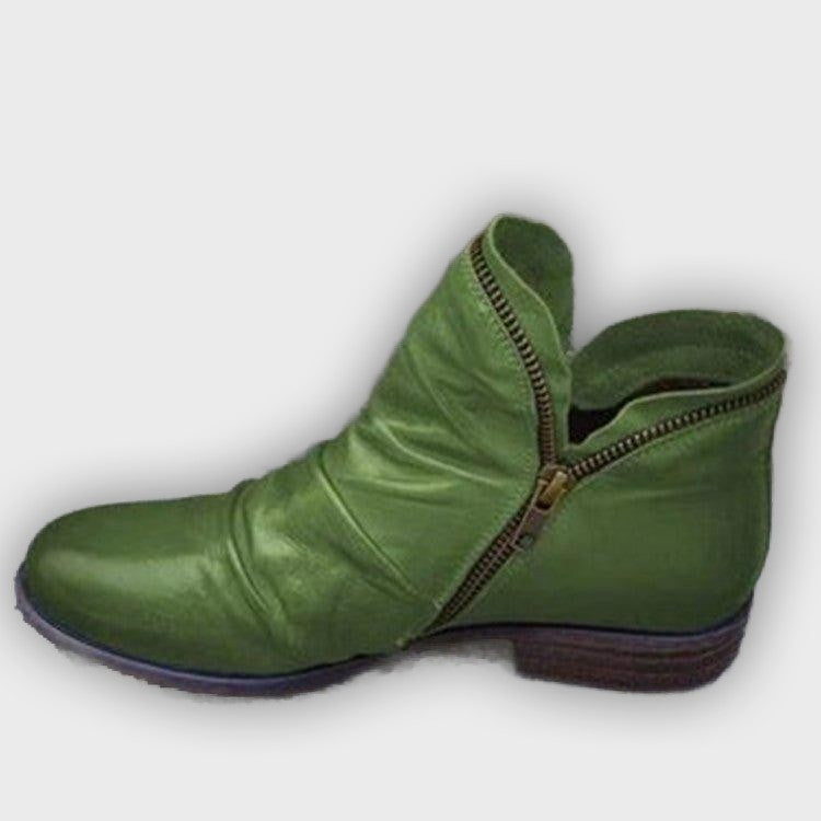 Alina – Women’s Zip-Up Ankle Boots – PU Leather
