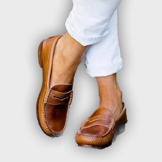 Aoife – Women’s Leather Penny Loafers – Classic Slip-On, Moccasin Style, Low Heel