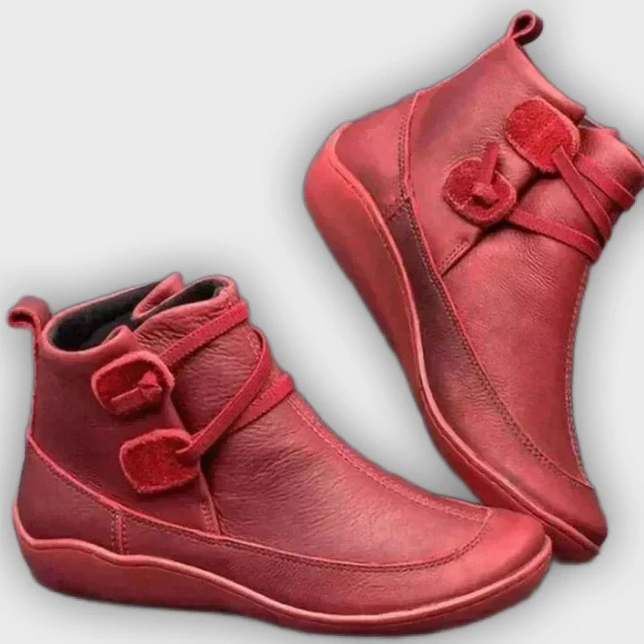 Carys – Women’s Orthopaedic Mid-Top Boots with Buckle Strap Design