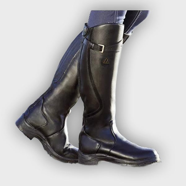 Elspeth – Women’s Waterproof PU Leather Riding Boots with Warm Lining