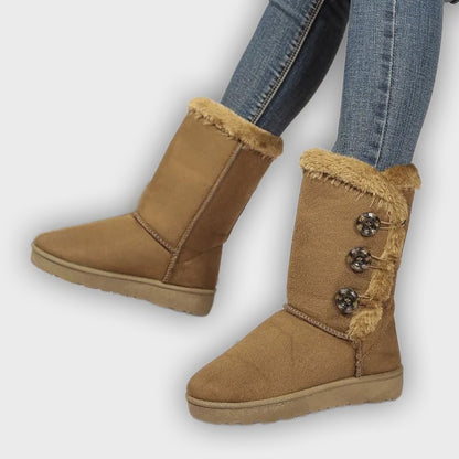 Ingrid – Women’s Winter Booties with Genuine Leather and Button Detail