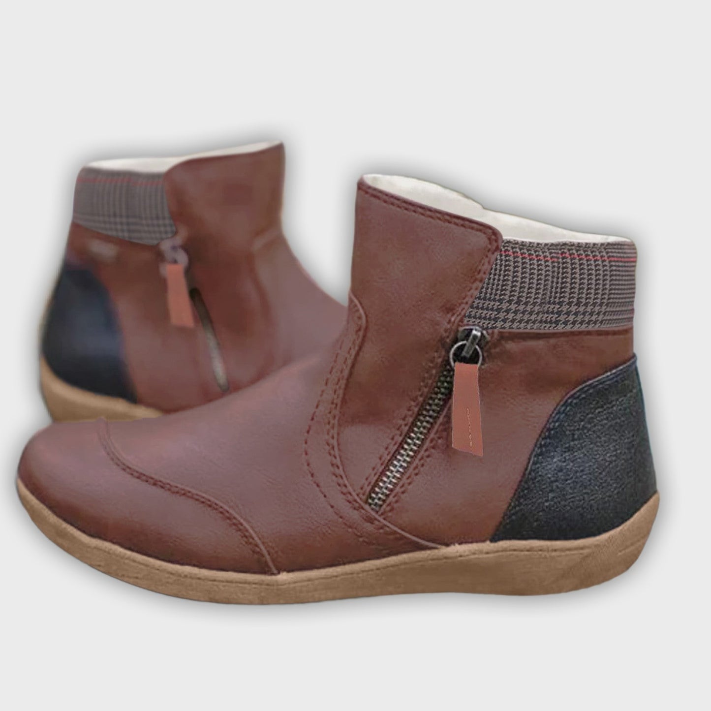 Maribel – Women’s PU Leather Ankle Boots with Side Zip & Structured Fit