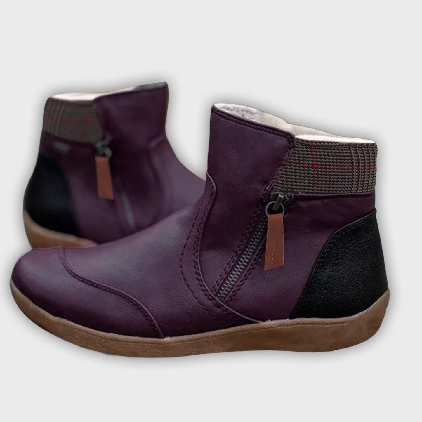 Maribel – Women’s PU Leather Ankle Boots with Side Zip & Structured Fit