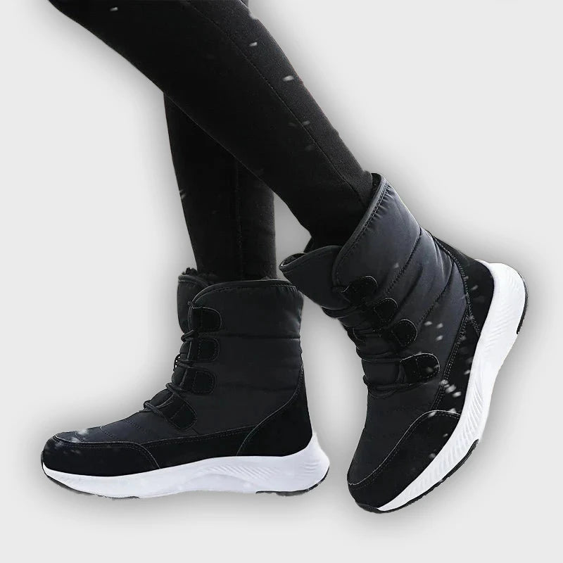 Marnie – Women’s Combat Boots with Plush Lining & Flat Sole for Winter